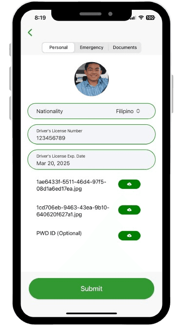 iPick Driver App on smartphone